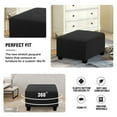 thumbnail image 3 of CHOK Square Ottoman Covers Ottoman Slipcovers Folding Storage Stool Furniture Protector Form Fit with Elastic Bottom  Stretch High Spandex Small Checks Jacquard Fabric Brown XL 35”- 44”, 3 of 6