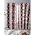 thumbnail image 3 of Pink Bow Sheer Curtains 96 Inch Length 2 Panels Set, Black Beige Vintage Striped Sweet Art Voile Window Treatment Semi Sheer Long Curtains Drapes for Bedroom/Living Room/Kitchen 52"x96"x2, 3 of 7