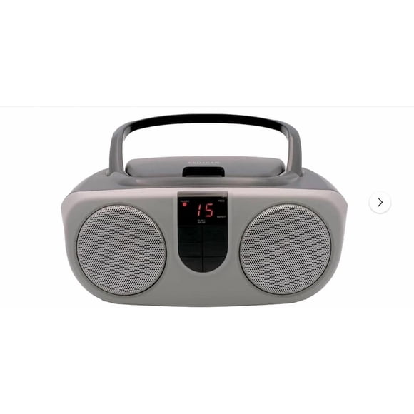 Sylvania SRCD243 Portable CD Player Boombox AM FM Radio Stereo Silver