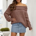 thumbnail image 2 of DHFJKG Batwing Long Sleeve Sweaters Women Off Shoulder Knitted Pullover Soft Casual Loose Fit Fashion Spring Fall Outfits Cozy Tops, 2 of 6