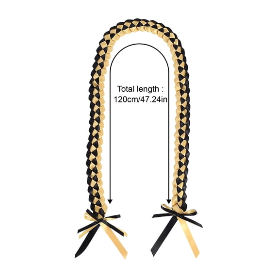 Graduation Braided Lanyard Ribbon, Gold and Silver Handmade, 1 Piece, For Graduation Season Ceremony