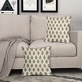 thumbnail image 5 of Brown Green Floral Block Print Pillow Covers 16x16 Set of 2 Spring Flower Pattern Decorative Throw Pillowcases Outdoor Rustic Farmhouse Square Cushion Cases Decor for Home Couch Sofa Bed, 5 of 7