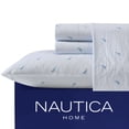 thumbnail image 3 of Nautica 100% Washed Cotton Percale 4-Piece Sheet Set, Full, Pale Blue, 3 of 6