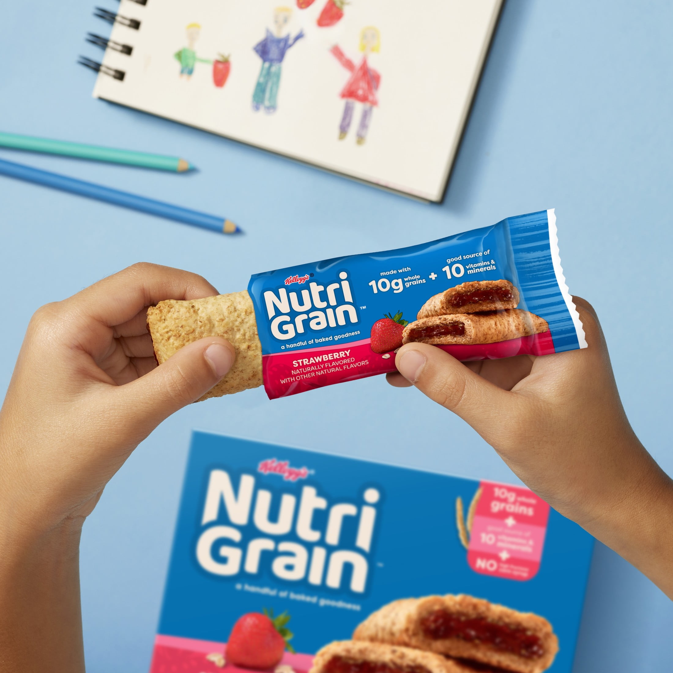(3 pack) Nutri-Grain Breakfast Bars, Made with 10g Whole Grains, Snack Bars, Strawberry, 10.4oz Box (8 Count)