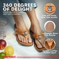 thumbnail image 5 of Minnetonka Women's Silverthorne 360 Sandal/Flip Flops - Made with Genuine Leather, Ultra-Light Blown EVA Outsoles, 360° Memory Foam Cushion Insoles, and Microfiber Foam Lining, Size 6 M, 5 of 6