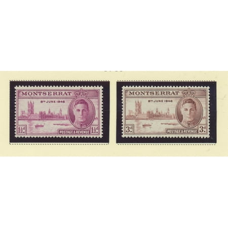 Montserrat Scott #104 To 105 - Two Stamp Peace With George VI, British Commonwealth Common Design Issue From 1946 - Collectible Postage (Best Postage Stamp Designs)
