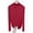 Wine, variant on aidice Plus Size Tops for Women Casual High Neck Long Sleeve Blouses Comfy Soft Solid Color Blouses Tops