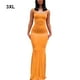 thumbnail image 3 of Guardurnaity larga Vestido ajustado Ropa de fiesta Cami Correas Sin mangas Piel multicolor Cierre Multiusos Atractivo Vestidos Naranja/3XL, 3 of 5
