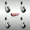 thumbnail image 2 of 3.5 Inch 316SS Black Polyurethane Swivel 1-3/8 Inch Expanding Stem Caster Set, 2 of 2