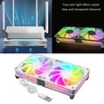 thumbnail image 2 of 120mm 5V Cooling Fan Portable Cooling Fan with LED Light for Tablet HDTV Receiver Router Computer Cabinet Cooling, 2 of 16