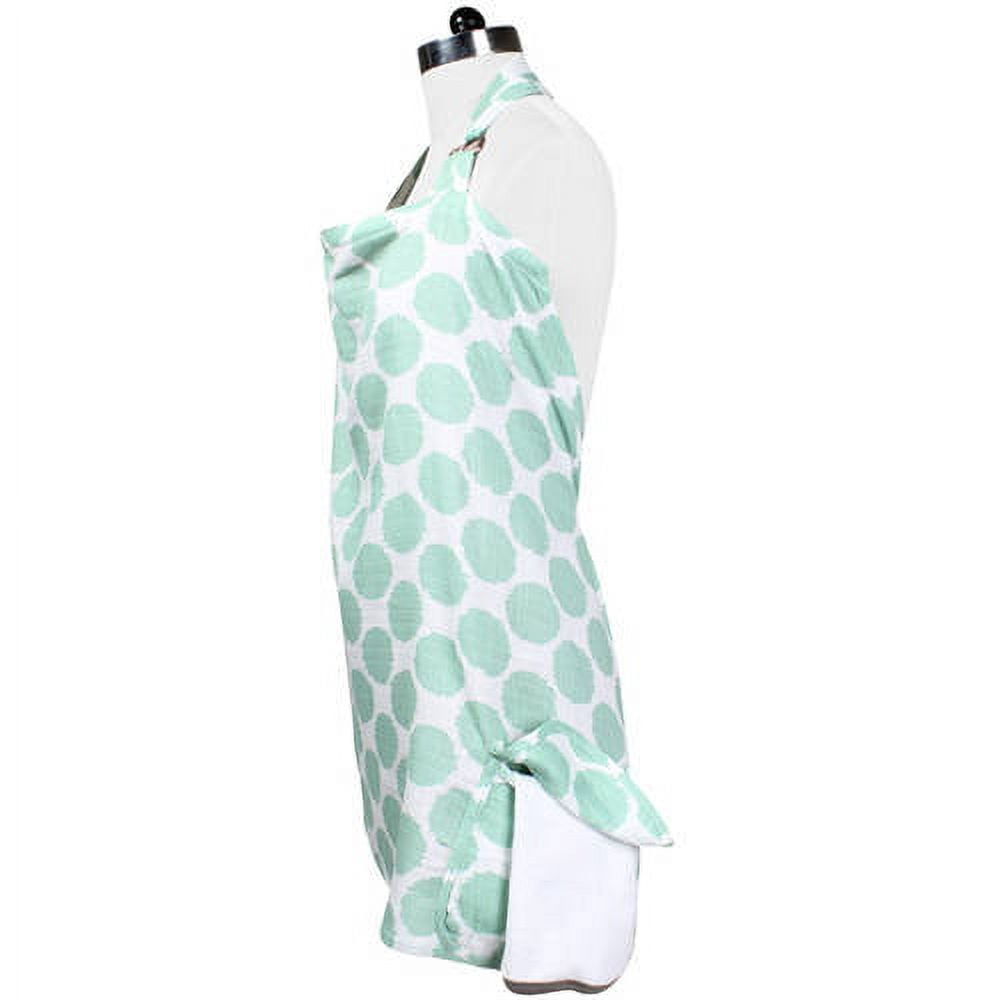 Bacati Ikat Mint Dots 100 Percent Cotton Breathable Muslin Breastfeeding/Nursing Privacy Cover