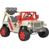 Power Wheels Jurassic Park Jeep Wrangler Battery Powered Ride-on Toy, 12 V, Max Speed: 5 mph