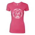 thumbnail image 2 of Wild Bobby Worry Ends When Faith In God Begins Inspirational/Christian Women Slim Fit Junior Tee, Hot Pink, XX-Large, 2 of 5