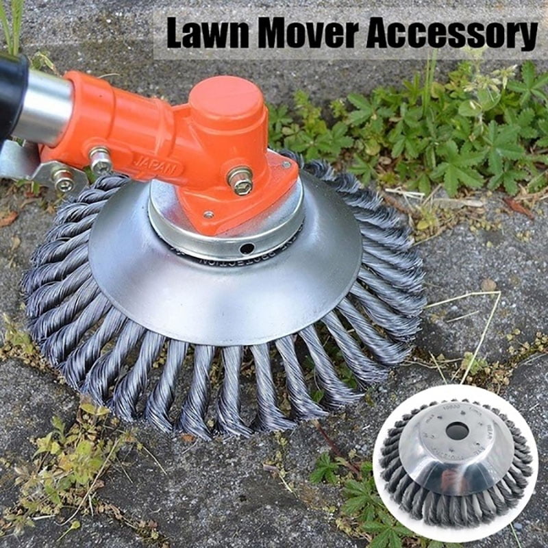 Lawn Mower Weeding Tray 8" Wire Wheel Steel Brush Grass Trimmer Head Wire Brush 