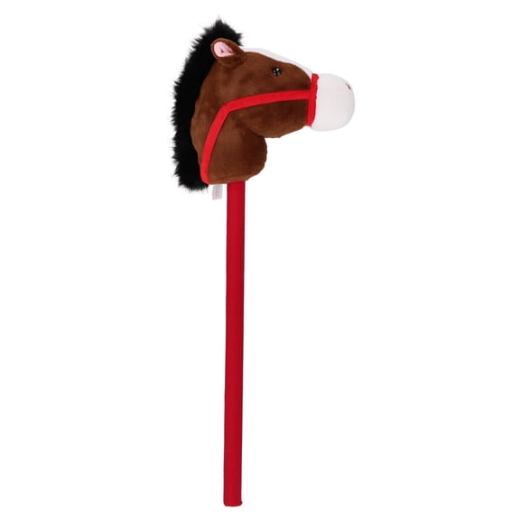 Kid Connection Plush Riding Stick Horse, Dark Brown