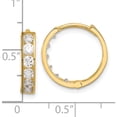 thumbnail image 4 of 14K Yellow Gold Polished Cz 4X16mm Huggie Hoop Earrings (Width 16.5) (Length 16.1) - Jbsp, 4 of 5