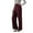 #0126-Wine, variant on Women's Wide Leg Pants High Waist Solid Color Straight Leg Pants Urban Vintage Style Lightweight Breathable Loose-Fit Trousers Gift