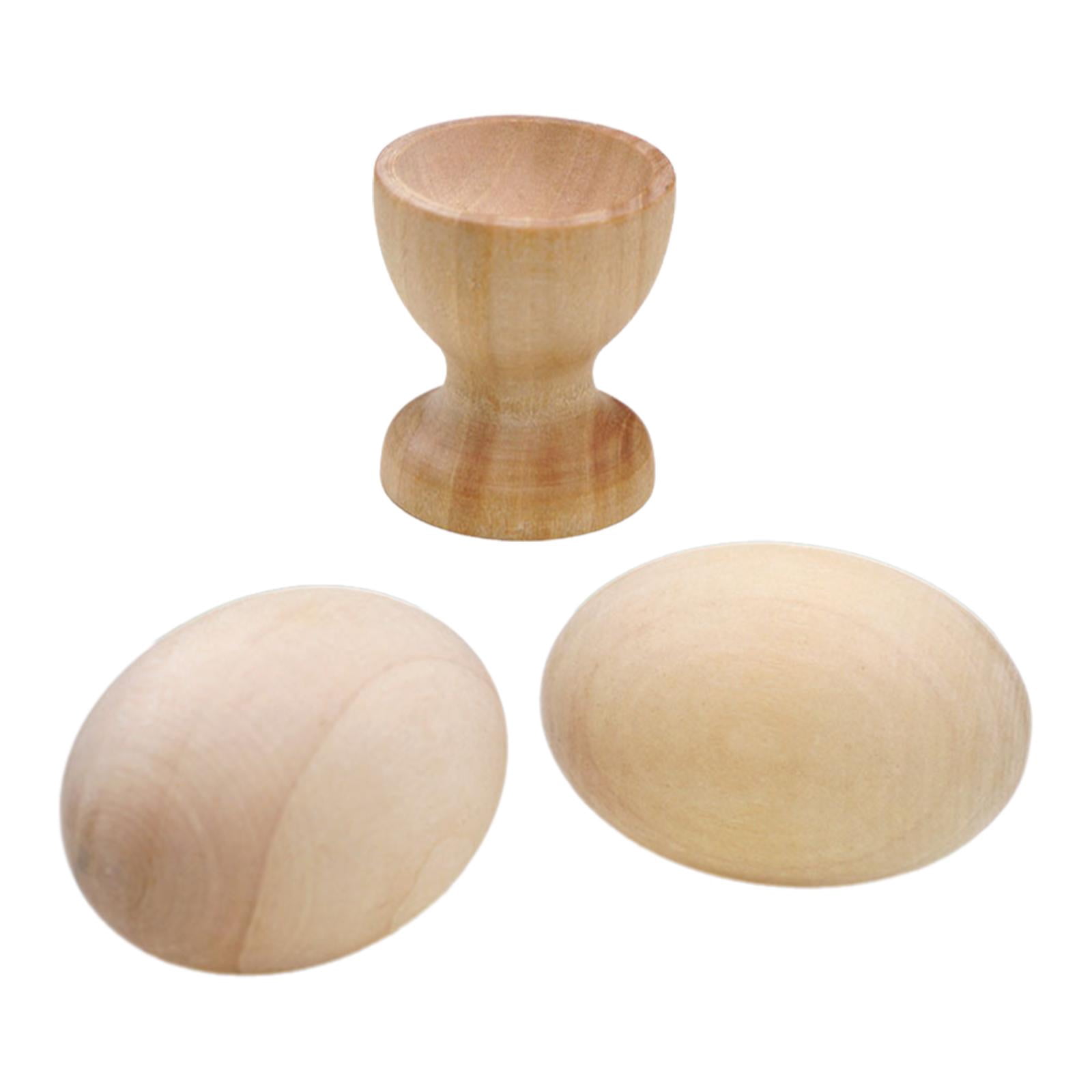 Sharprepublic 8 Pieces Unfinished Wood Eggs Funny Art Craft Supplies for Party Easter