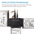 thumbnail image 2 of USB IDE Adapter USB 3.0 to SATA IDE Hard Drive Converter Combo for 2.5"/3.5" DE SATA SSD Hard Drives Disks with 12V 2A Power Adapter and USB 3.0 Cable for Laptops, 2 of 9
