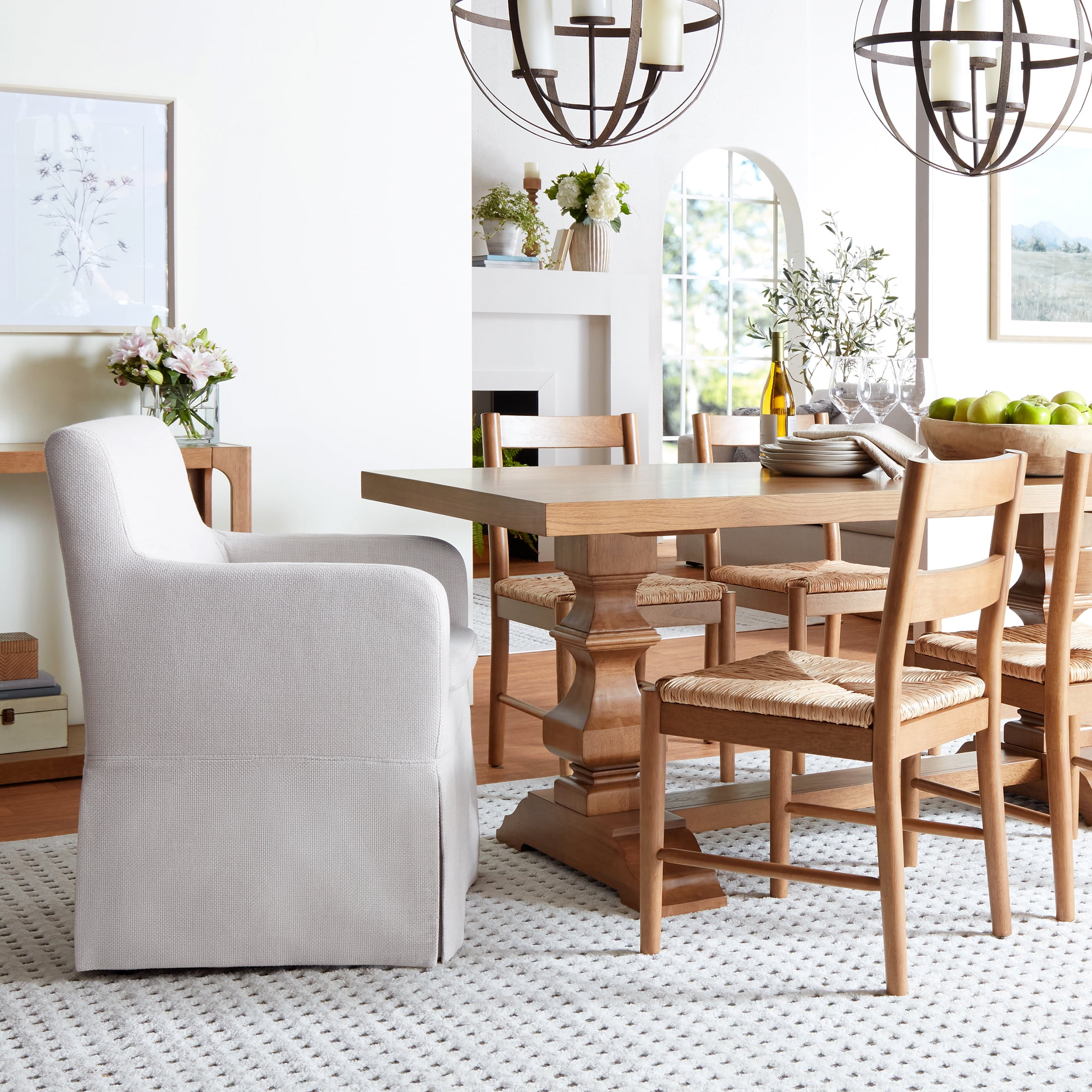 My Texas House Grove Trestle Dining Table, Warm Brown