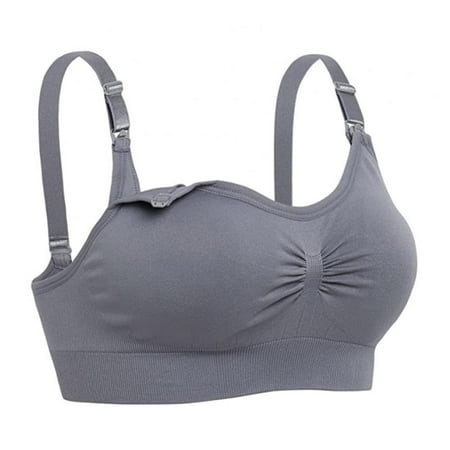 

Xmarks Women s Maternity Pregnancy Seamless Breastfeeding Bras No Underwire Gray