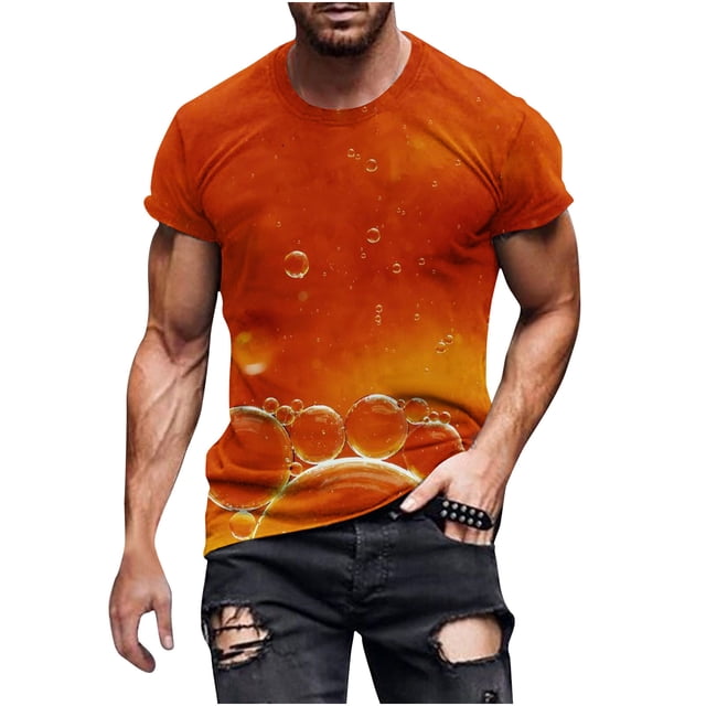 Birdeem Nouveau T-Shirt de Mode pour Hommes 3D Non Positionné Impression de Bière Manches Courtes Col Rond T-Shirt Décontracté Sport Haut Blouses