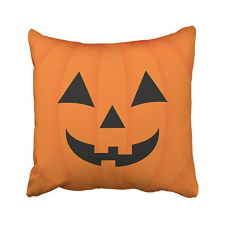WinHome Funny Vintage Halloween Orange Carved Happy Pumpkin Face Round Personalized Polyester 18 x 18 Inch Square Throw Pillow Covers With Hidden Zipper Home Sofa Cushion Decorative (Best Pumpkin Carving Designs)