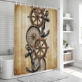 thumbnail image 6 of Vintage Anchor Nautical Shower Curtain, Waterproof Shower Curtains for Bathroom, Coastal Compass Brown Washable Fabric Bathtub Curtain Set Bath Decor with 12 Hooks 48"x72", 6 of 8