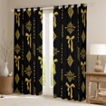 thumbnail image 2 of Feelyou Damask Flower Black Out Curtains, Yellow Bowknot Curtains Pack of 2 (42x63 Each), 2 of 6