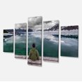 thumbnail image 2 of Boy Looking at Clear Mountain Lake - Landscape Canvas Art Print, 2 of 3