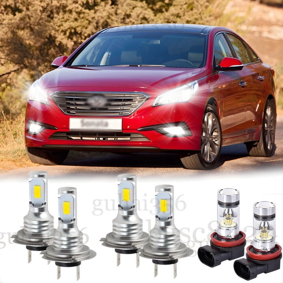 For Hyundai Sonata 2011 2012 2013 2014 LED Headlight Bulbs   Fog Lamp Combo Kit