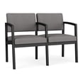 thumbnail image 1 of Fauteuil d'Attente de Réception Lenox en Acier à 2 Places / Acier Noir / Gris Pâle, 1 of 5
