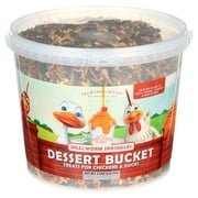 Pecking Order Dessert Bucket with Mealworm bits, 5 lb. for Poultry with Easy-to-Carry Handle