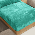 thumbnail image 5 of Teddy Fleece Fitted Sheet Full - 1 Deep Pocket Furry Green Fleece Fitted Sheet and 2 Piece Pillowcases, 5 of 6