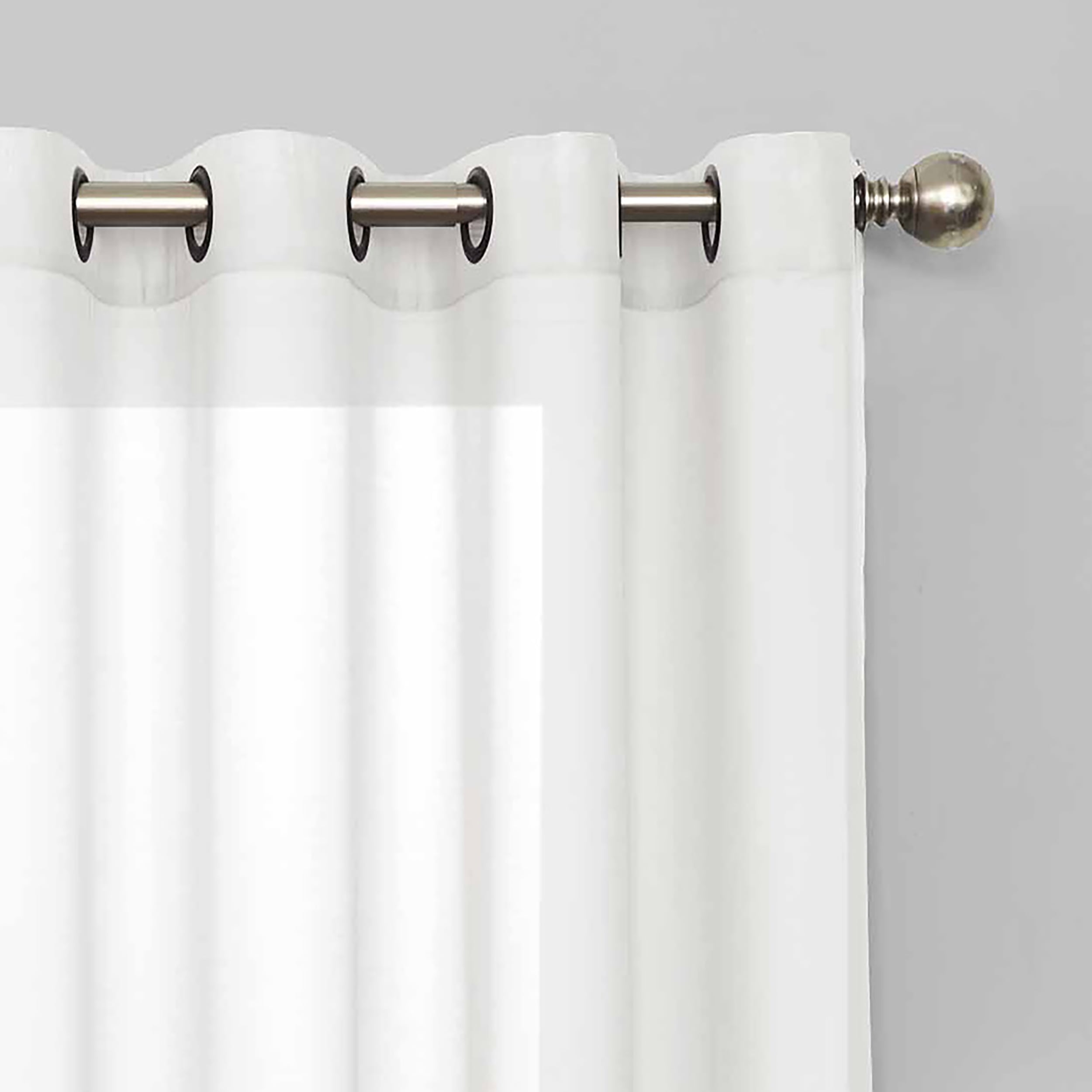 Eclipse Liberty Light Filtering Window Curtain 52 Inches Wide x 63 Inches Long, Single Window Curtain Panel, Grommet, White