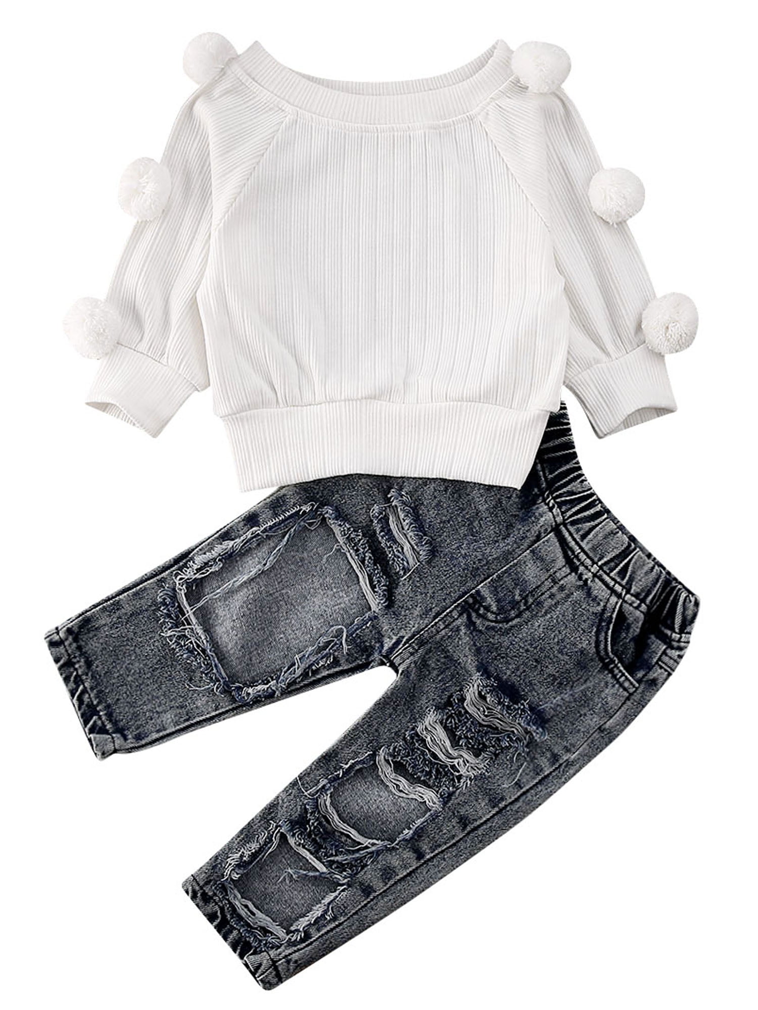 baby ripped jeans black