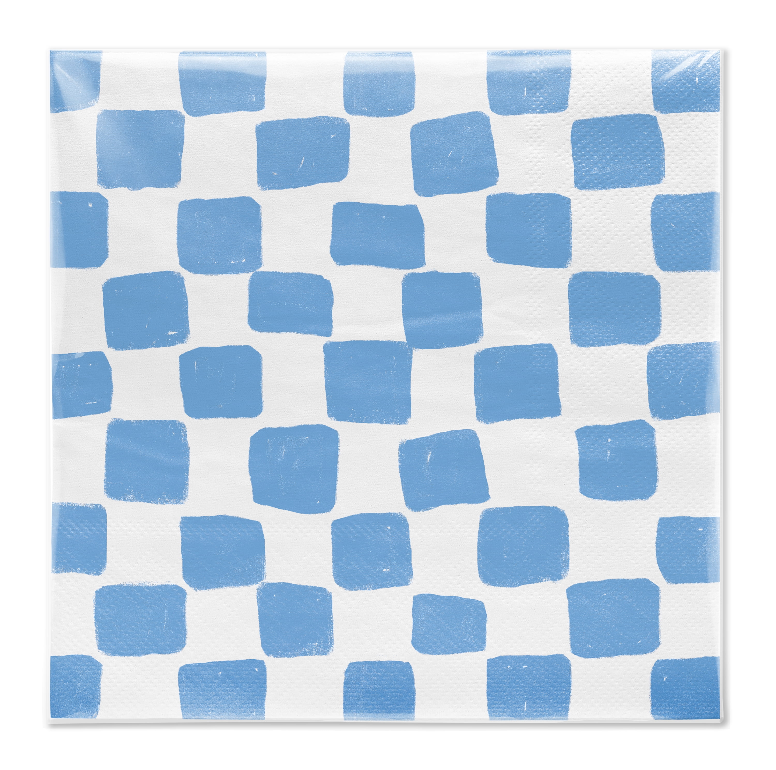 Bright Tides Blue and White Gingham Disposable Paper Napkins, 6.5" x 6.5", 20 Count, by Way To Celebrate