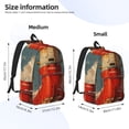 thumbnail image 3 of Picia Rusty Rocket Launch Printed Canvas Daypack - Stylish and Durable Vintage Compact Backpack - Class, Work, Travel, or Laptop Bookbag,Organized Compartments-Small, 3 of 6