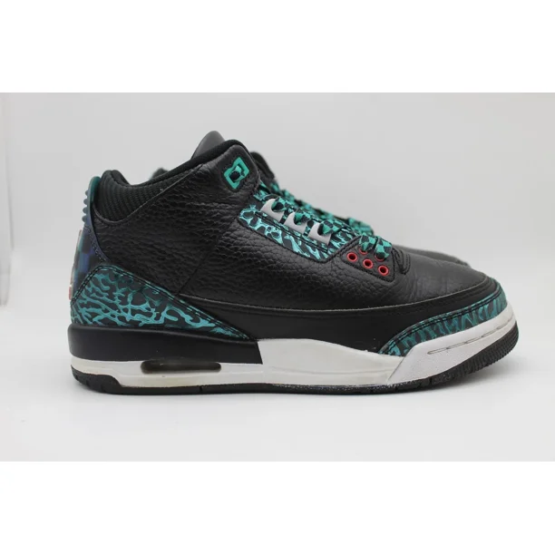 N I-K-E A i r-Jor-dan 3 Retro GS 'Moto' Black Jade Shoes FV5437-001 Size 6