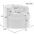 thumbnail image 7 of Wulawindy 33” Wide Swivel Barrel Chair Comfy Tufted Back Accent Round Barrel Chair Leisure Chair for Living Room, Bedroom, Hotel, 7 of 7