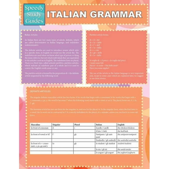Italian Grammar (Speedy Study Guides: Academic)