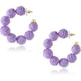 thumbnail image 2 of Raffia Earrings Boho Rattan Hoop Earrings for Women Summer Raffia Ball Large Circle Earrings Handmade Straw Wicker Earrings Beach Jewelry, 2 of 4