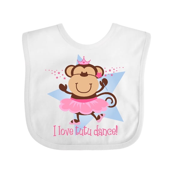 Inktastic Monkey Love Tutu Dance Girls Baby Bib
