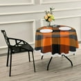 thumbnail image 7 of 60 Inch Round Tablecloth - Orange Black Buffalo Plaid Waterproof Washable Fabric Table Cloth Lace Table Cover Tabletops for Dining, Kitchen, Wedding and Parties House Decor, 7 of 7