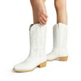 thumbnail image 7 of DREAM PAIRS Women's Cowboy Boots Mid Calf Chunky Heel Embroidery Stitched Cowgirl Western Boots, 7 of 7