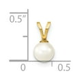 thumbnail image 3 of 14k Yellow Gold 5mm White Freshwater Cultured Pearl Pendant Necklace - Pendant for Women, 3 of 4