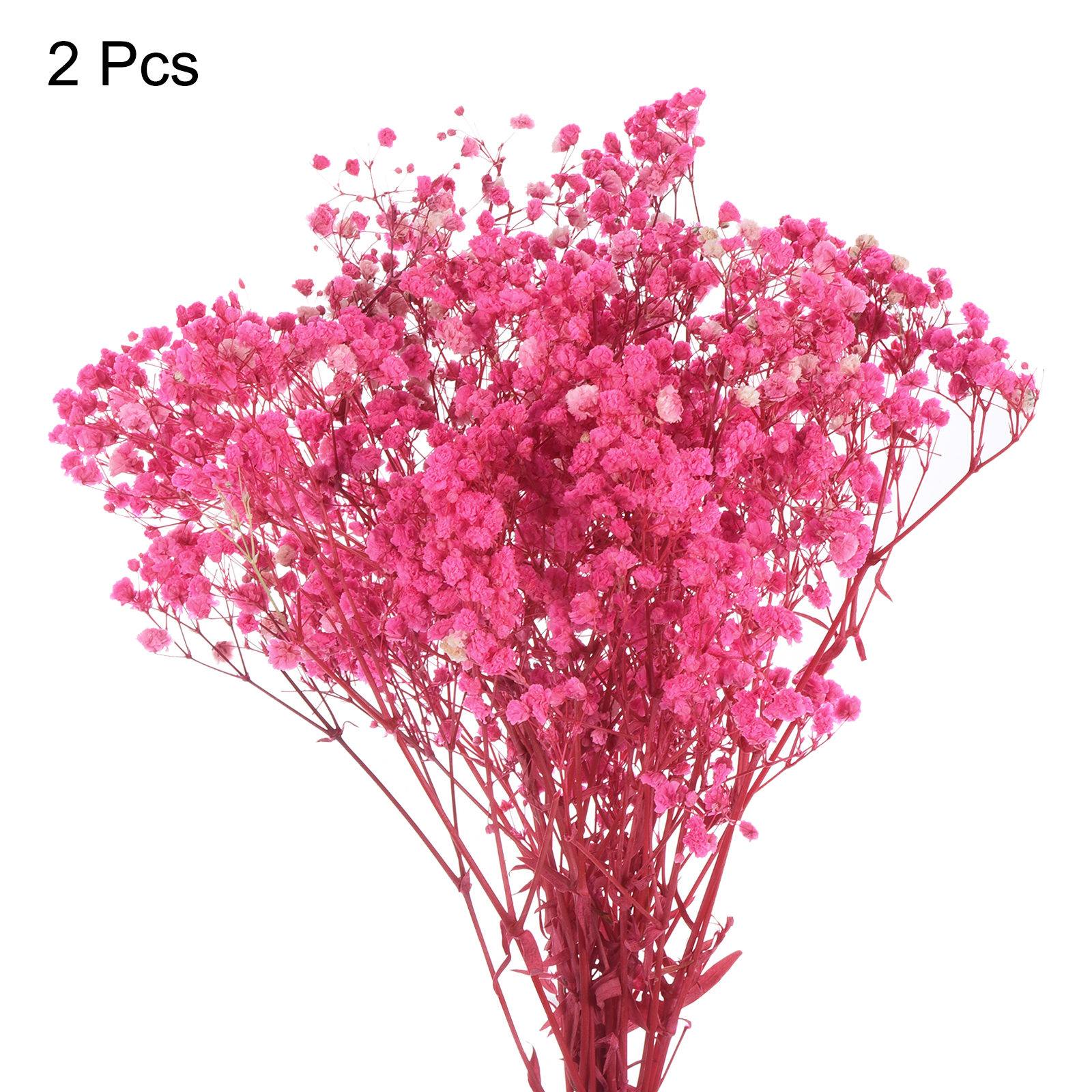 Uxcell Dried Baby's Breath Flowers 12 Inch Gypsophila Pink Natural Baby's Breath Branches for Wedding Party Home Decoration 2 Pcs