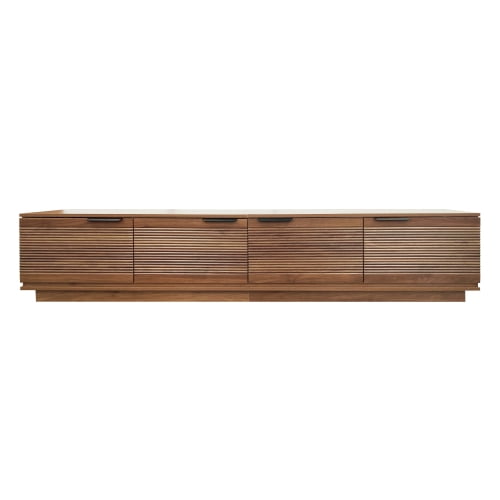 78-Inch Modern TV Stand for TVs up to 85-Inch, Entertainment Center with Fluted Door, Cable Management, Soft-Closing Hinges, Natural Woodgrain Finish for Living Room