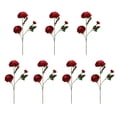 thumbnail image 2 of 7 Bundles 3-Heads Faux Silk Peony Flowers Realistic Fake Floral Stems Home Wedding Table Centerpiece Vase Decor,Red, 2 of 6
