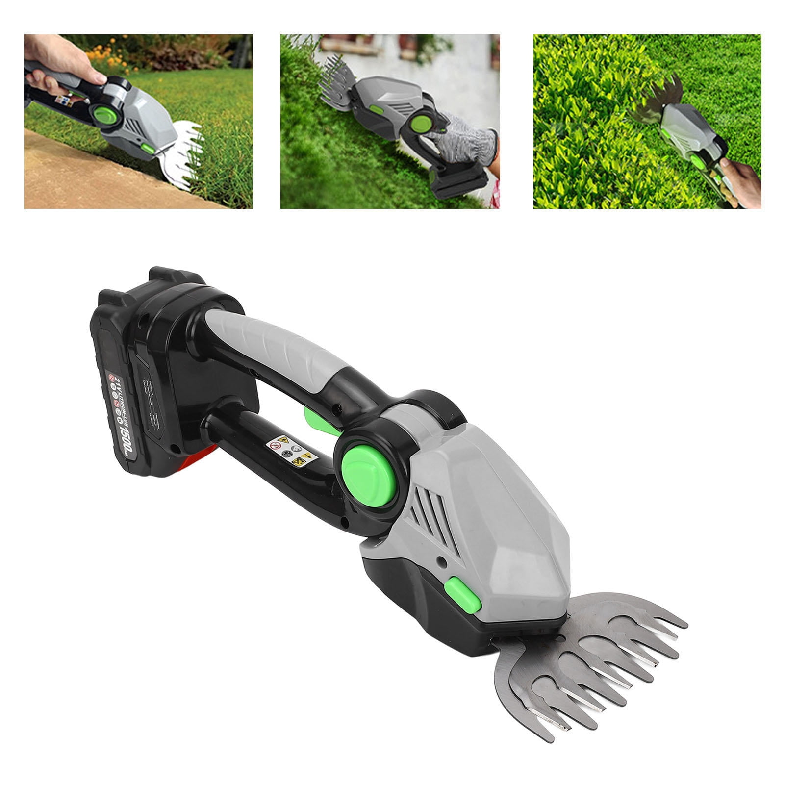 Yajisi 21V Cordless 2‑in‑1 Hedge Trimmer & Grass Shear – 22000rpm, 1.5Ah Li Battery, Dual 5.1” & 8.66” Heads, 60‑min Runtime, Safety Lock, Adjustable 15°‑60° Head
